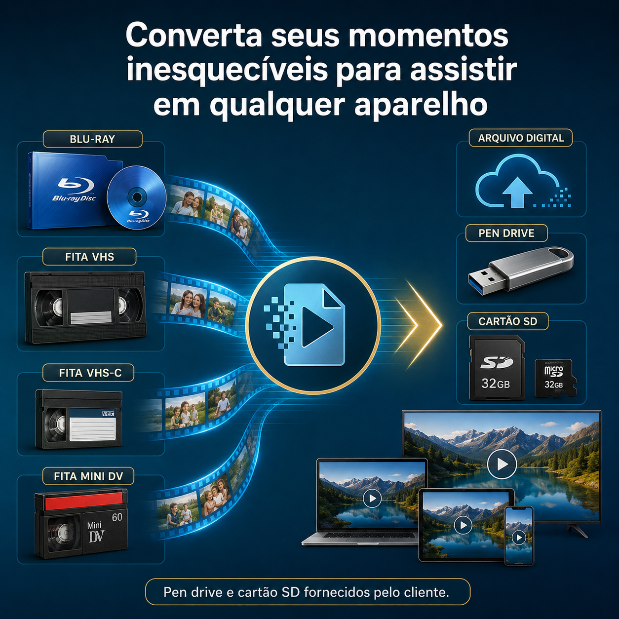 Digitaliza��o de fitas, filmes, fotografias e �udios antigos